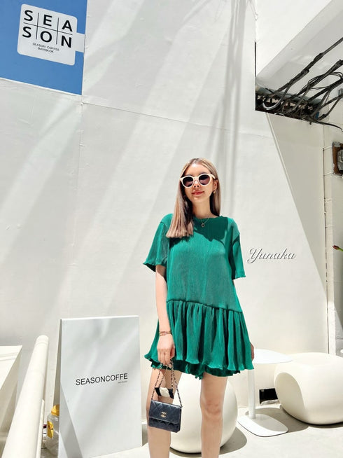 YUNAKA Pleated Oversize Two Piece Set